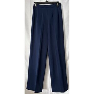 VINTAGE 1970s WOMEN'S Navy Blue‎ STRETCH HIGH WAIST PANTS HAYMAKER 12 Polyester